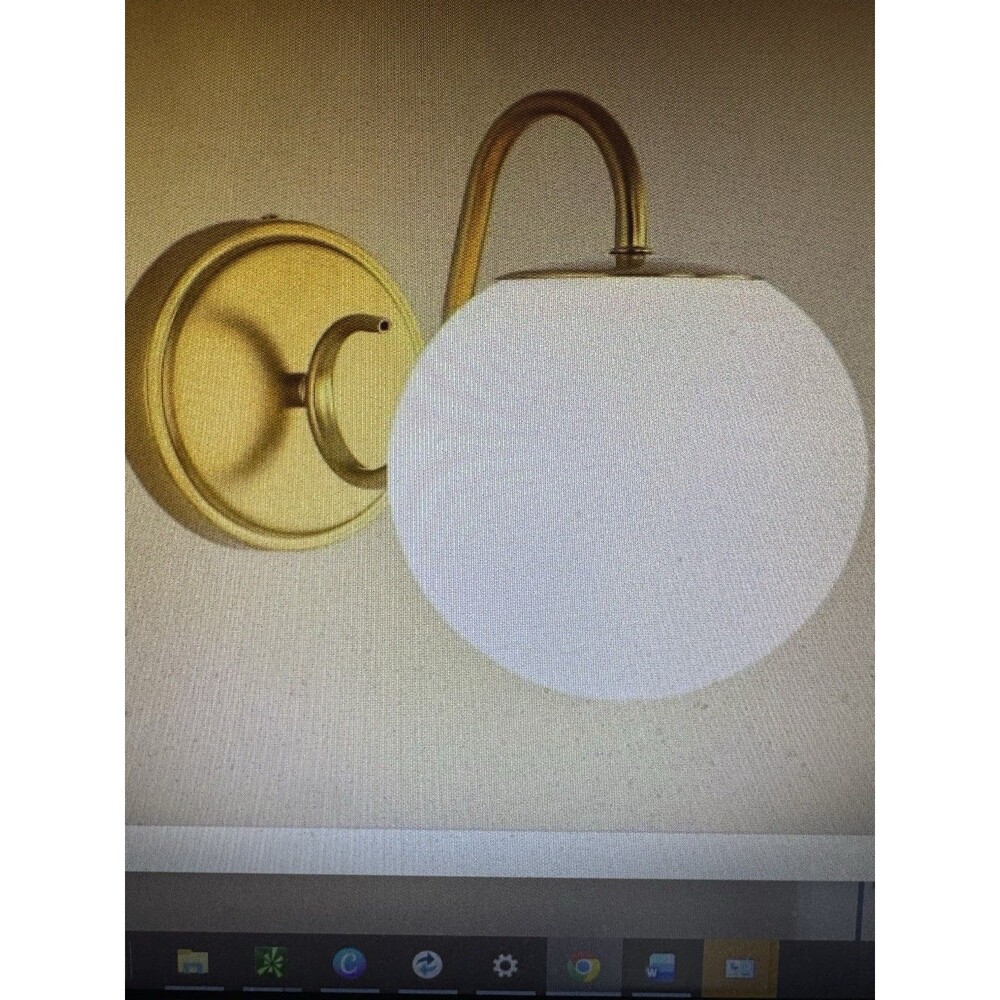 Bathroom mirror light, with an opal glass spherical shade (includes a G9 bulb)
